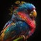 Vibrant Fantasy Parrot. Generative AI