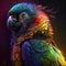 Vibrant Fantasy Parrot. Generative AI