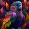 Vibrant Fantasy Parrot. Generative AI