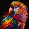 Vibrant Fantasy Parrot. Generative AI