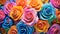 Vibrant Fauvism Bed Of Roses With Cosmic Color Scheme