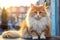 Vibrant Feline: A Burst of Color in the Form of a Fluffy Orange Cat