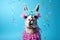 Vibrant Fiesta: Colorful Llama Celebrates Festivity