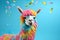 Vibrant Fiesta: Colorful Llama Celebrates Festivity