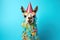 Vibrant Fiesta: Colorful Llama Celebrates Festivity