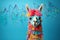 Vibrant Fiesta: Colorful Llama Celebrates Festivity