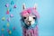 Vibrant Fiesta: Colorful Llama Celebrates Festivity