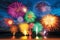 Vibrant fireworks illuminating the night sky, signaling a joyous new year celebration