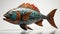 Vibrant Fish Sculpture: Realistic Woodcarving With Maori Art Influence