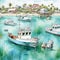 Vibrant Fishing Boats on Captivating Shoreline