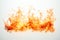 Vibrant flames on white background. Intense heat and vivid colors. Captivating fiery display