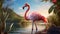 Vibrant Flamingo: Realistic Hyper-detailed Rendering Of A Majestic Bird