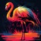 Vibrant Flamingo Silhouette, Made with Generative AI