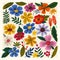 Vibrant floral pattern featuring colorful blooms, foliage designs. Artistic flora artwork various