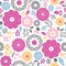 Vibrant floral scaterred seamless pattern