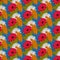 Vibrant floral seamless pattern with gerberas