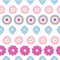 Vibrant floral stripes seamless pattern background