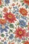 Vibrant Floral Tapestry: A Colorful Pattern of Watercolor Blooms