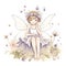 Vibrant floral whispers, adorable illustration of cute fairies with colorful wings and whispering flower delights