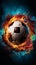 Vibrant football essence, Captivating poster with a lively soccer sphere