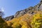 Vibrant forest foliage and mountains at smugglers notch