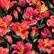 Vibrant freesia flower blooms seamless pattern, top view background design for creative projects