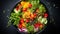 Vibrant Fresh Salad Bowl Showcasing a Burst of Colors