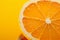 Vibrant freshness juicy fruit showcased on orange yellow background, copy