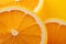 Vibrant freshness juicy fruit showcased on orange yellow background, copy