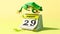 A vibrant frog leaping off a calendar marking Leap Day, February 29 Leap Year Concept