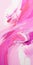 Vibrant Fuchsia And White Abstract Painting With Rococo-inspired Brushstrokes