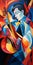 Vibrant Futurism: Ibrahim Ivanovic\\\'s Romantic Composition Of A Violinist