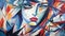 Vibrant Futurism: Modern Woman\\\'s Face In Fauvist Style