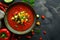 Vibrant Gazpacho Soup with Fresh Vegetables - Healthy and Refreshing Meal Option