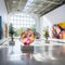 Vibrant Geometric Abstraction in Spacious Gallery