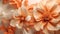 Vibrant Geometric Fantasy Flowers in Abstract 3D Render on Peach Fuzz Background