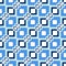 Vibrant geometric seamless interlocking squares print in blue colors