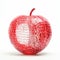 Vibrant Glasswork Studies Slender Red Leaf Apple In Monochromatic Graphic Design