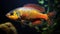 Vibrant Gold And Orange Fish Swimming In Brazilian Zoo Aquarium