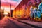 Vibrant Graffiti Wall in Trendy Urban Neighborhood