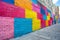 Vibrant graffiti wall in urban setting
