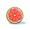 Vibrant Grapefruit Half Vector Illustration - Svg Cut File
