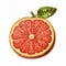 Vibrant Grapefruit Illustration: Realistic Trompe-l\\\'oeil With Bold Colors