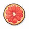 Vibrant Grapefruit Slice Vector Illustration With Cartoonish Elements