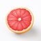 Vibrant Grapefruit On White Surface: A Yasutomo Oka Inspired Artwork