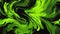 Vibrant Green and Black Abstract Paint Swirls Background