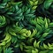 Vibrant green leaf pattern with fluid brushwork and bold colors (tiled