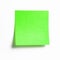 Vibrant green sticky note with shade isolated on white