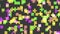 Vibrant grid yellow, green, and purple squares pattern