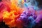 A vibrant group of colored smokes gracefully soaring through the atmosphere., Multi-colored smoke, AI Generated